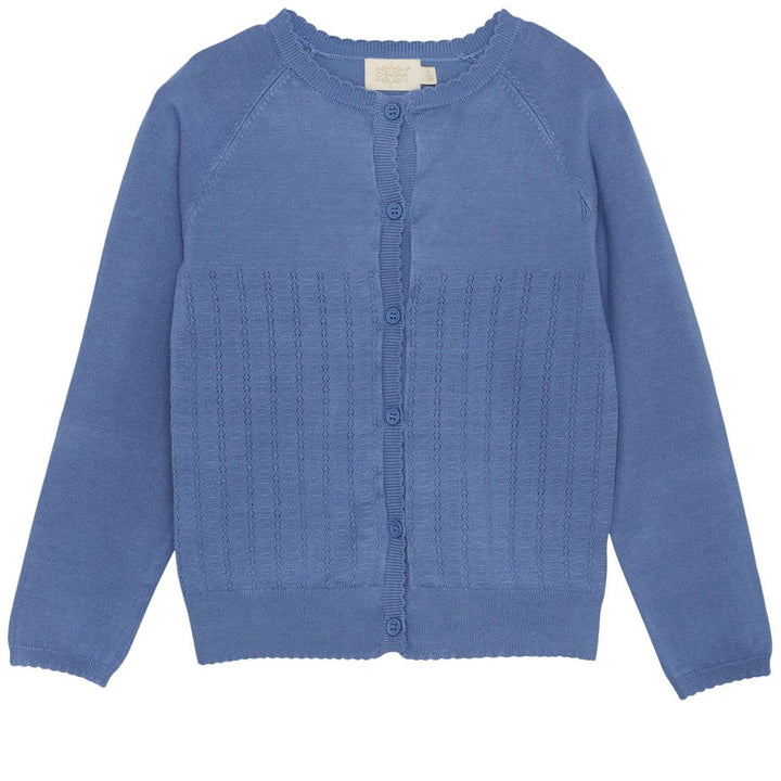 Blue Cardigan Pointelle