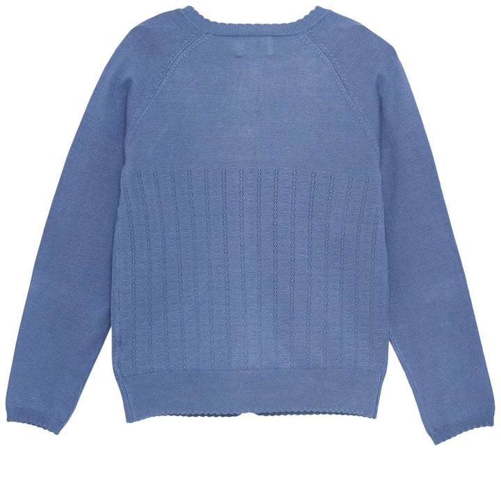 Blue Cardigan Pointelle