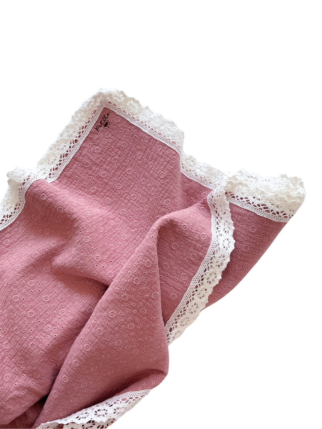 Embroidered rose + lace: Large