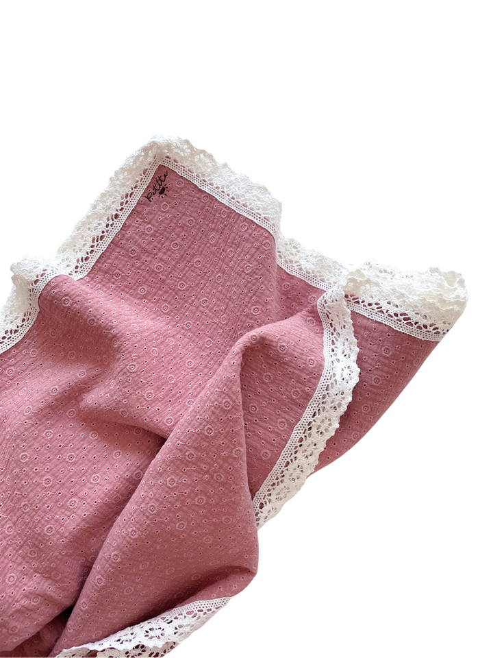 Embroidered rose + lace: Large