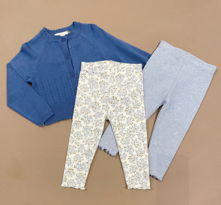 Blue Cardigan Pointelle