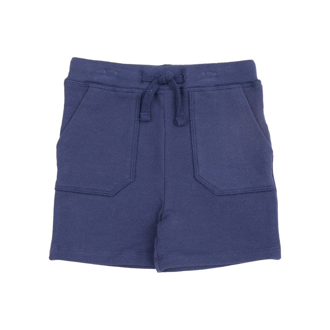 Navy Gingham Button Down Polo w/ Shorts