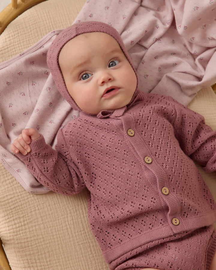 Knit Cardigan - Mulberry