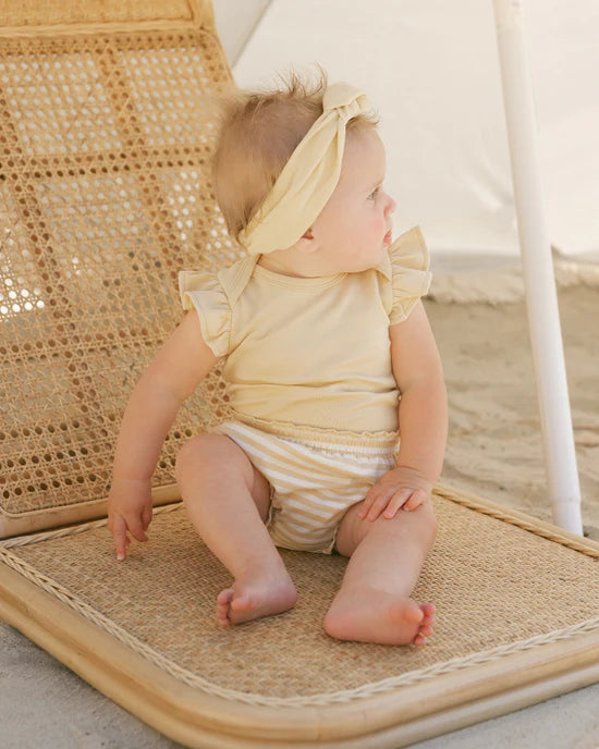 GATHERED BLOOMER || YELLOW STRIPE