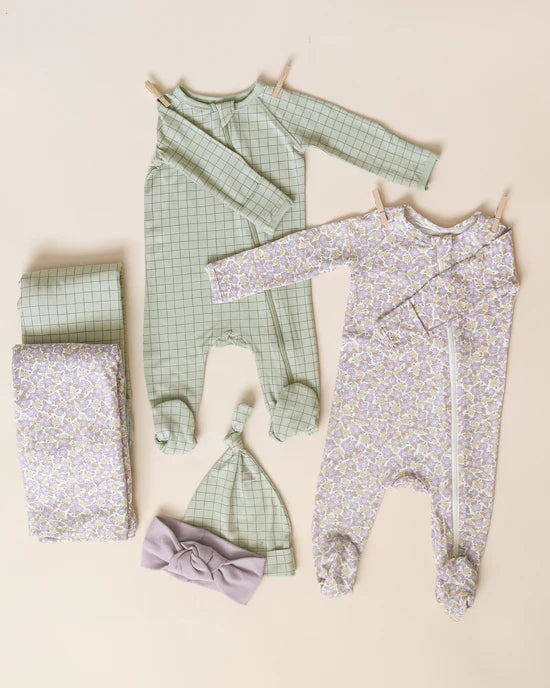 Bamboo Swaddle - Sage Grid