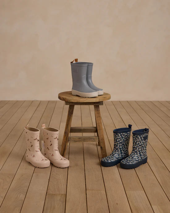 Blue Floral Rainboot