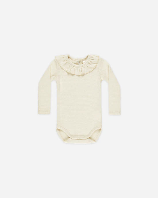 Ruffle Collar Bodysuit - Natural
