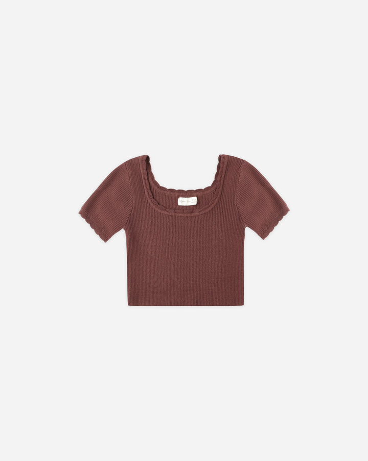 Scallop Tee - Burgundy