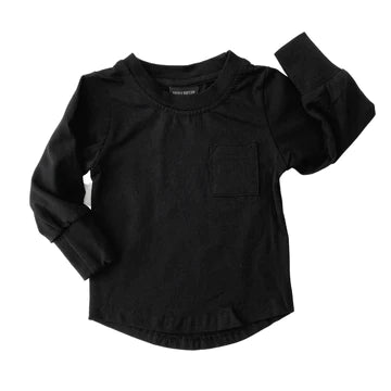 Long Sleeve Pocket Tee - Black