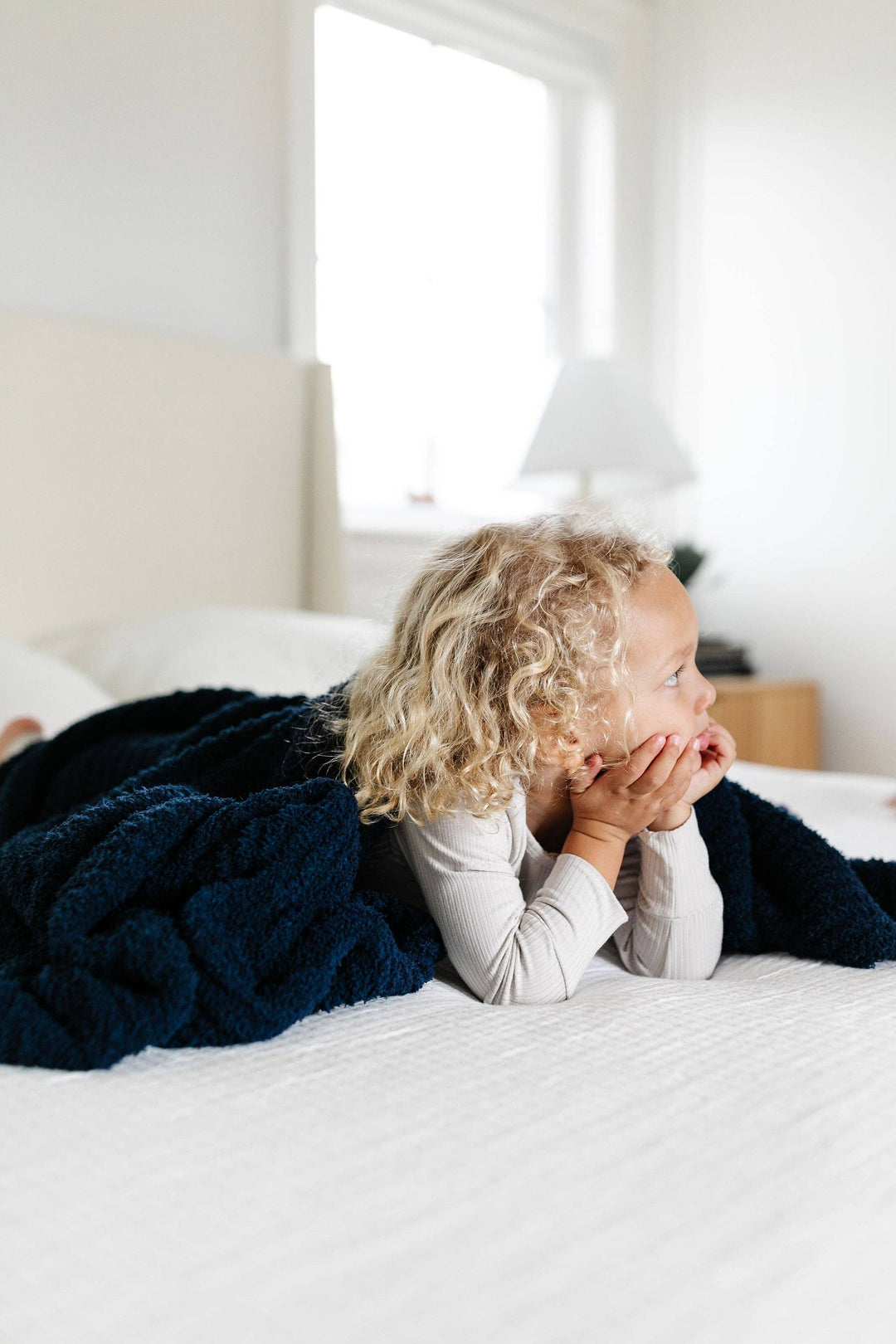 Chenille Blanket - Navy