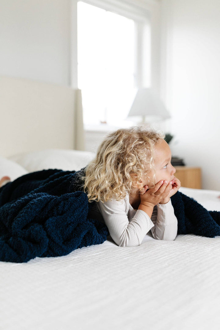 Chenille Blanket - Navy