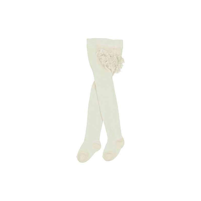 Girls Ruffle Panty Tights - white