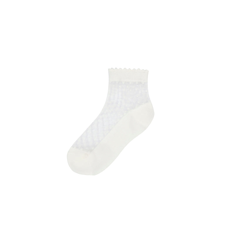 Girls Daisy Ankle Socks - Natural