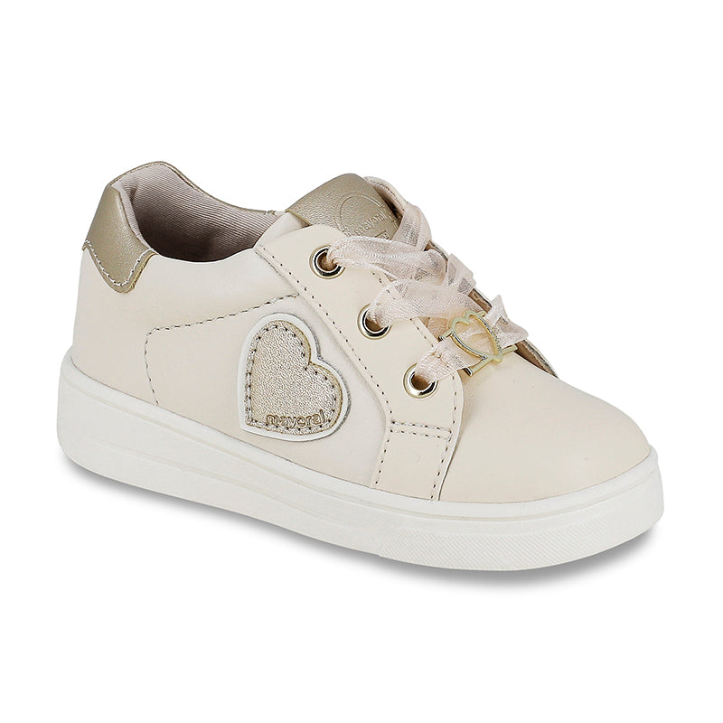 Girls Sneaker with Heart - Natural