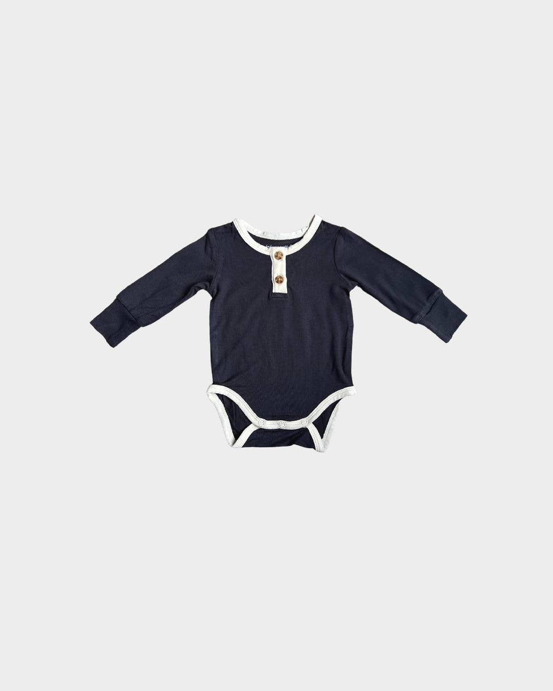 Longsleeve Henley Bodysuit in Dark Gray