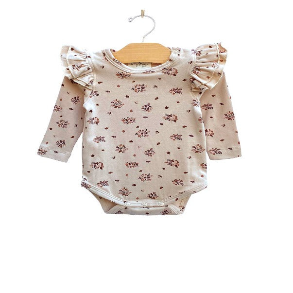 Flutter Sleeve Bodysuit- Fall Floral