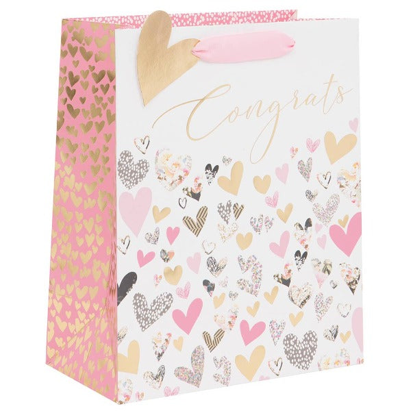 BAG LRG SD CONGRATULATIONS HEARTS