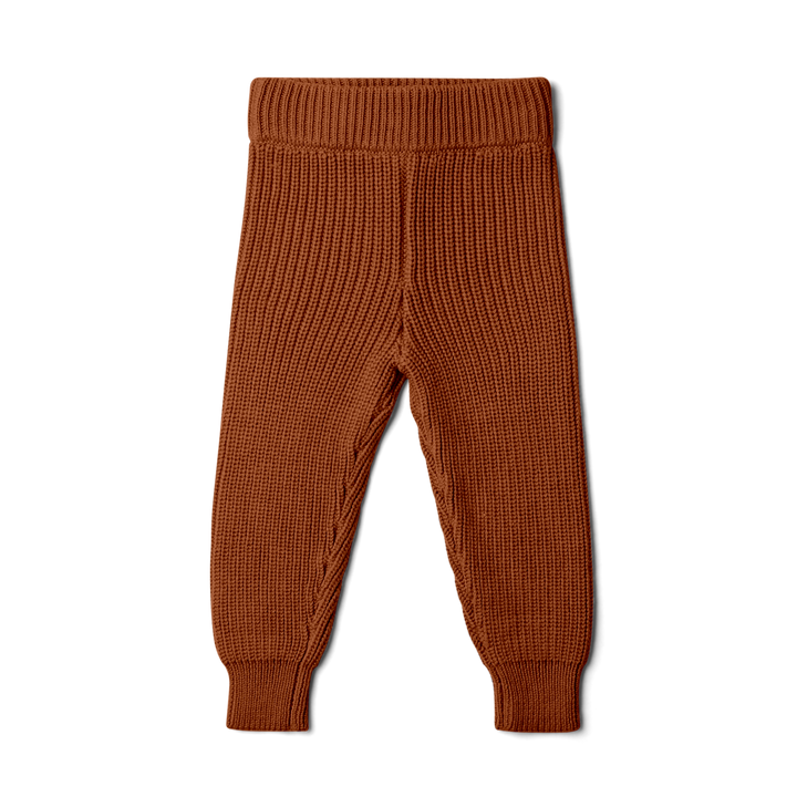 Organic Cotton Kids Knit Pants - Clay
