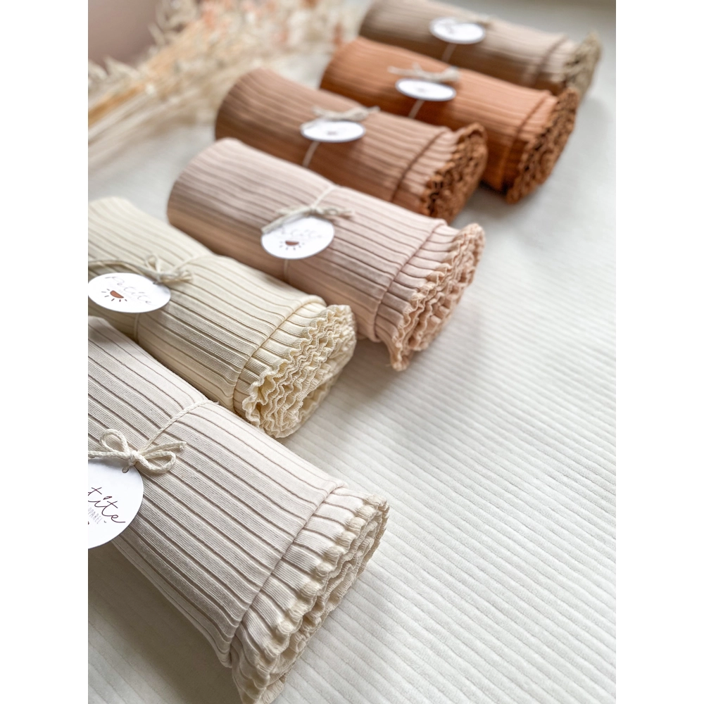 Swaddle blanket / soft ribbed - Pecan