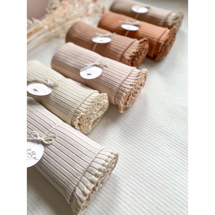 Swaddle blanket / soft ribbed - Pecan