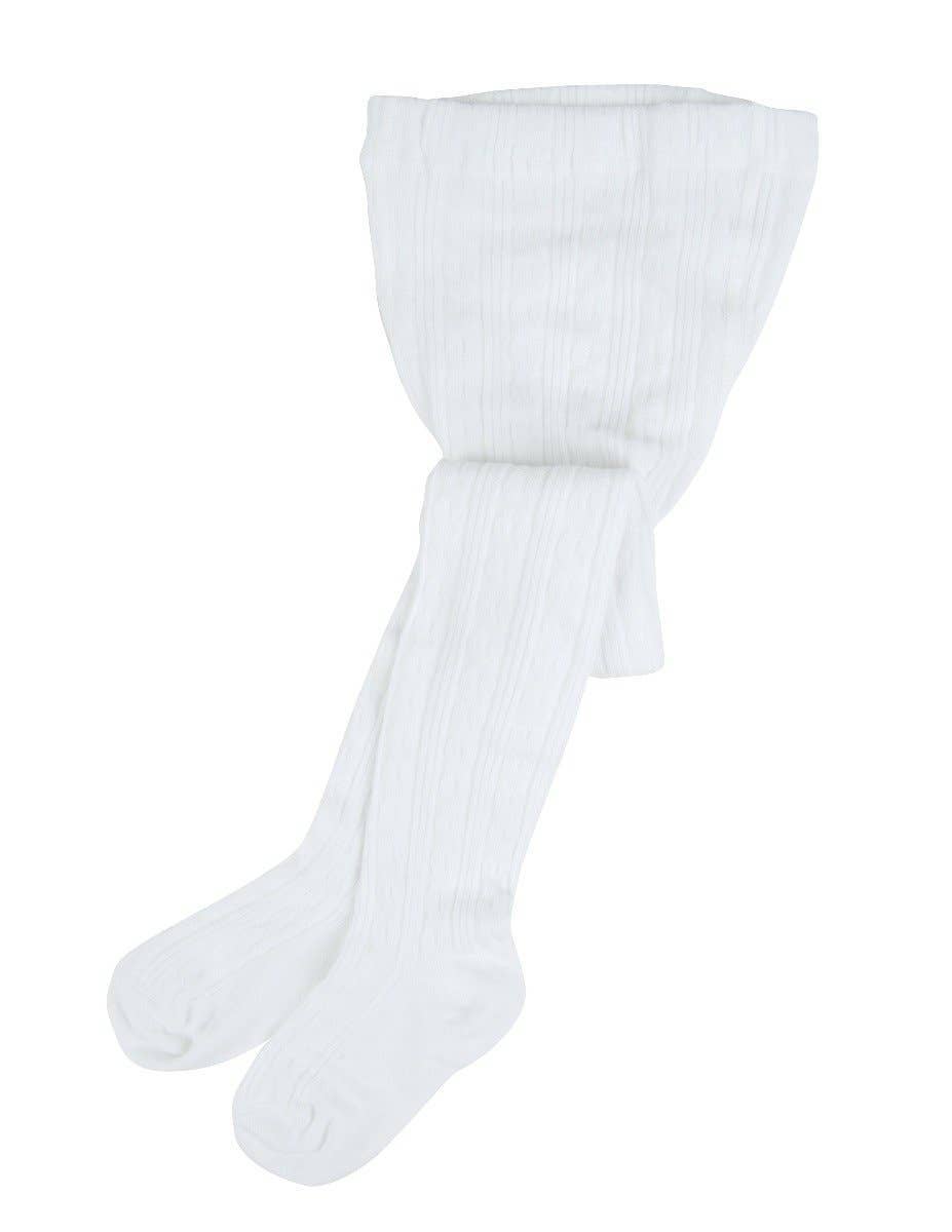 Kids Knit Tights - White