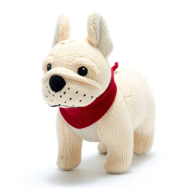 Knitted French Bulldog Rattle