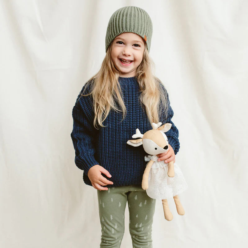 Organic Cotton Chunky Knit Sweater - Blue