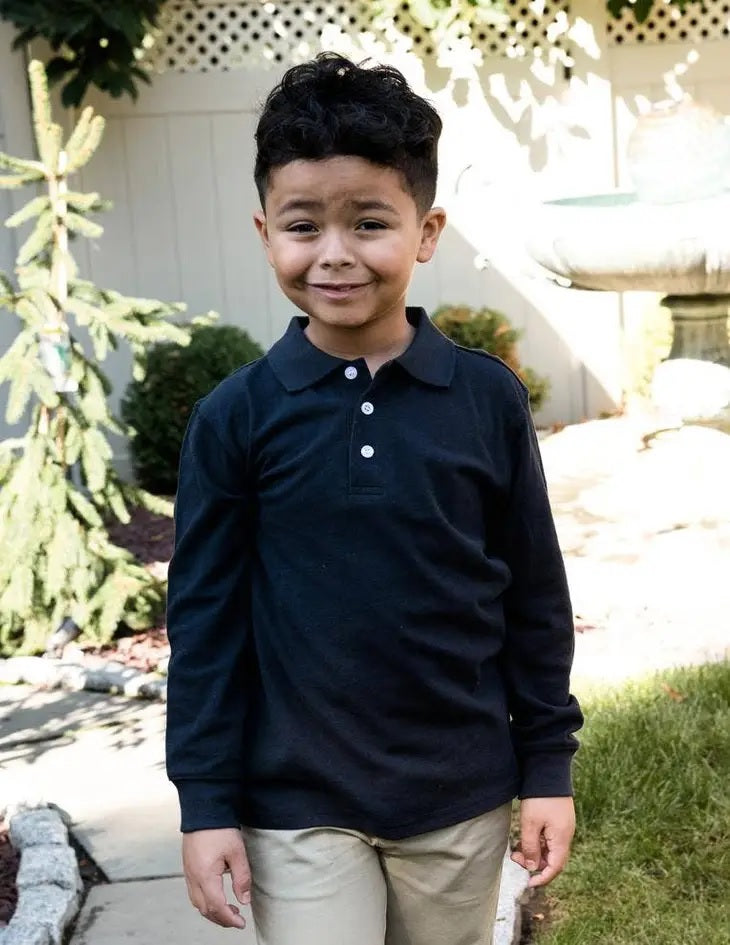 Long Sleeve Cotton Polo Shirt