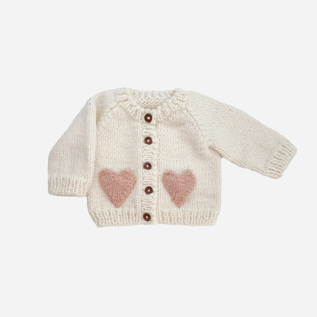 Heart Cardigan, Blush Sweater