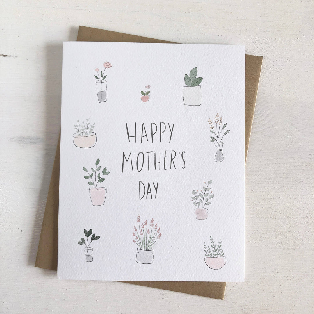 Happy Mother's Day - Potted Plants Greeting Card
