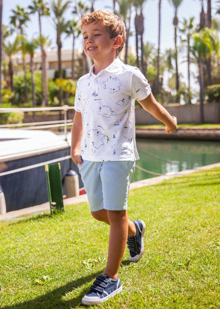 Basic Twill Shorts Wavy Blue