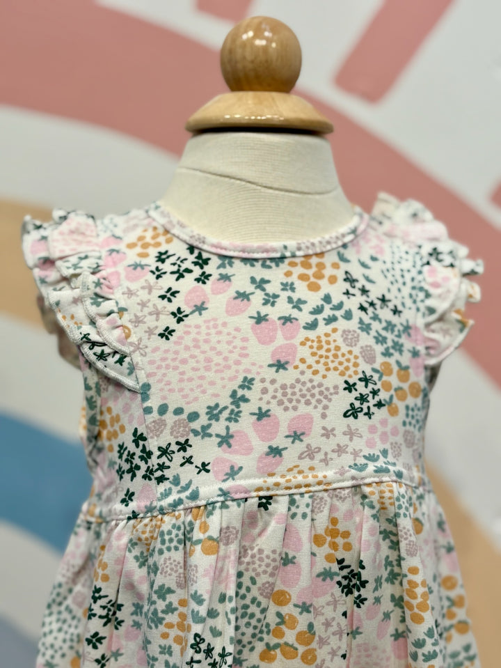 Cotton-Modal Dress - Fruit Patch on Cream
