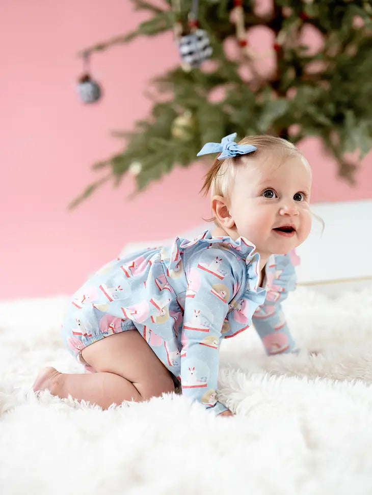 Leah Romper in Snow Globe