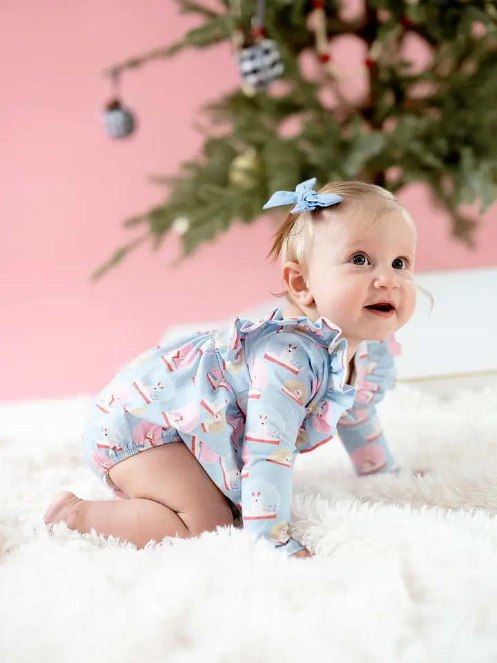 Leah Romper in Snow Globe