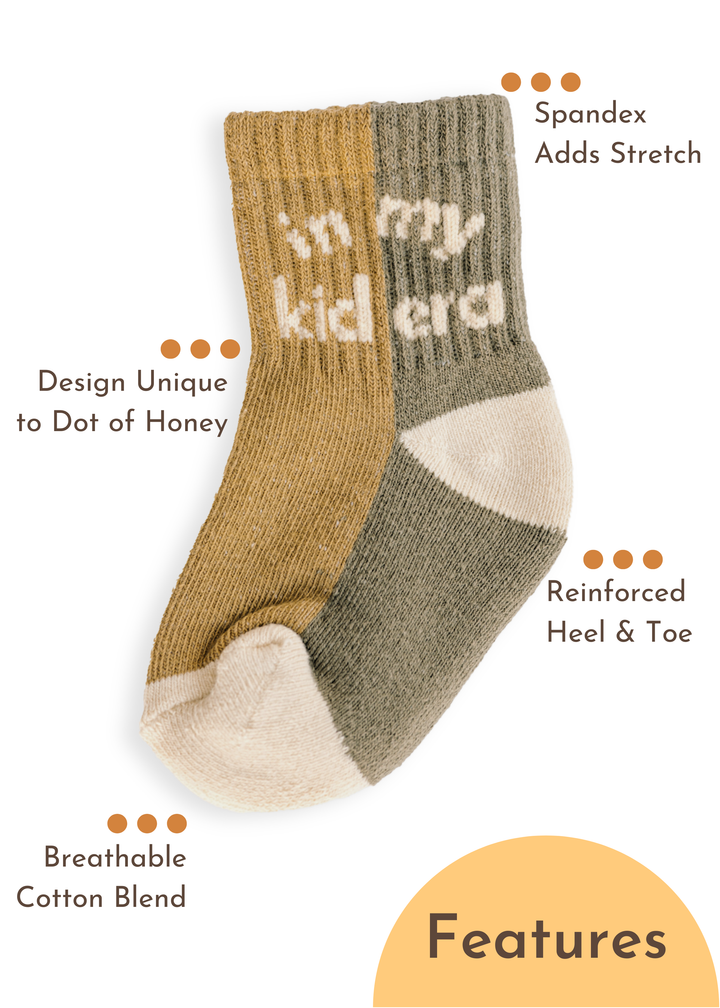 Baby/Toddler Half-Crew Socks 2-Pack, Kid Era & Retro Stripe