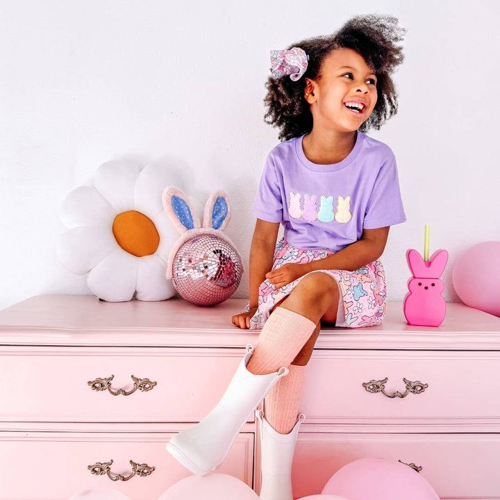 Patch Short Sleeve T-Shirt -Lavender