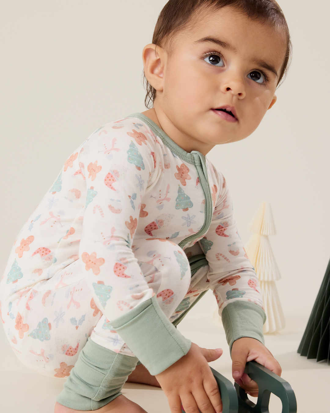 Bamboo Baby Pajama Holiday Print - Cozy Holiday