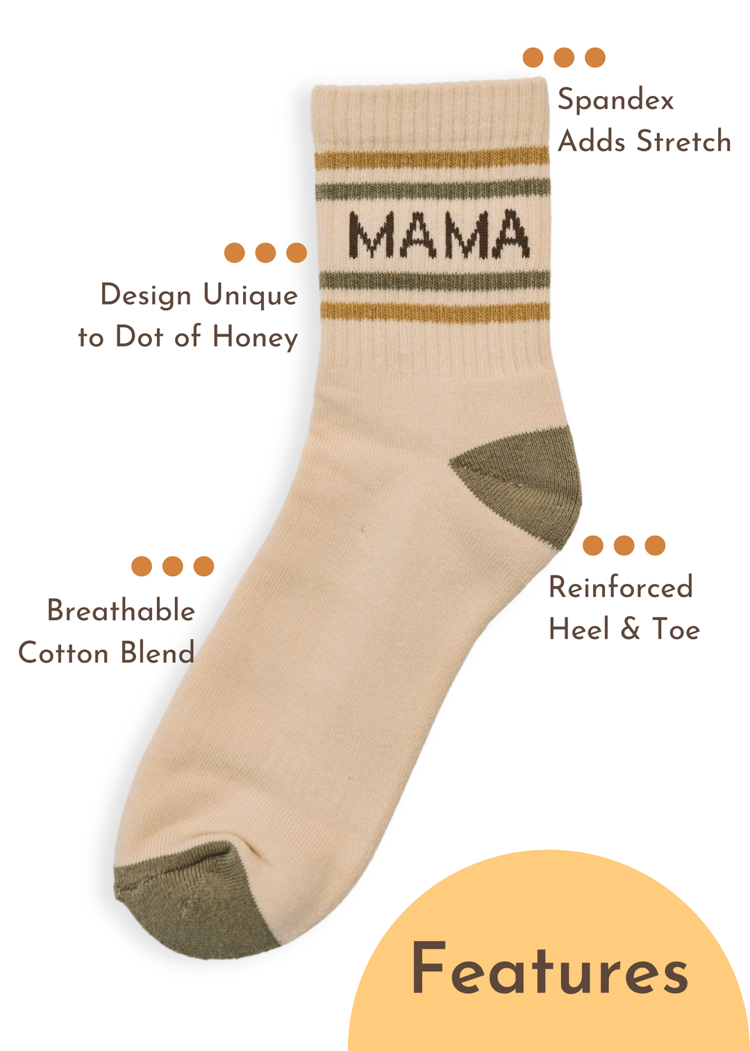 Womens Half-Crew Socks 2-Pack, Checkered & Mama Stripe: One Size