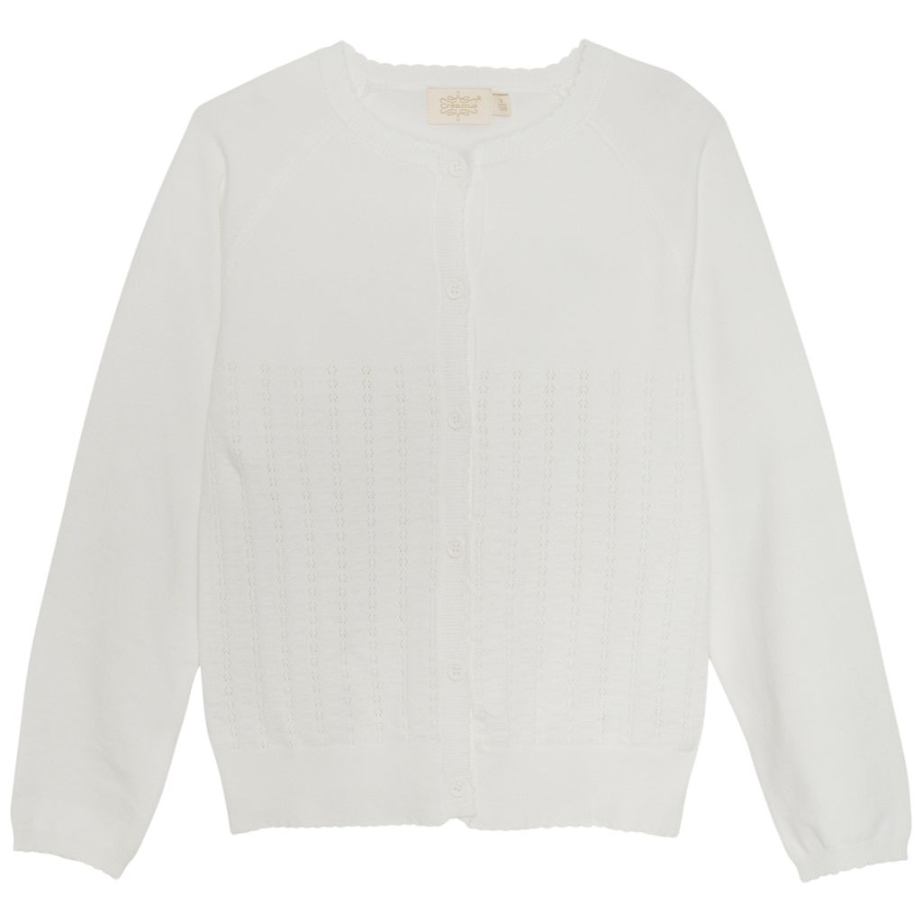 White Cardigan Pointelle