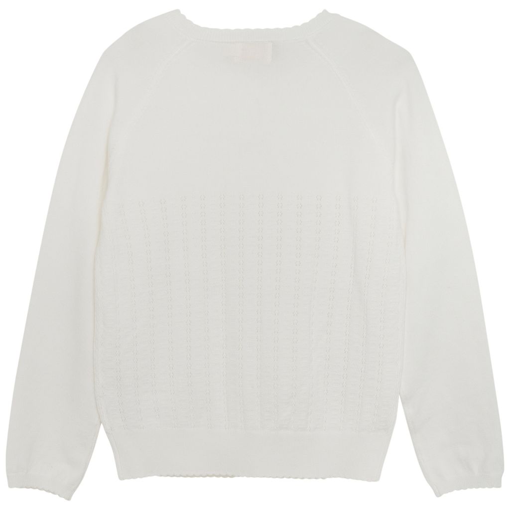 White Cardigan Pointelle