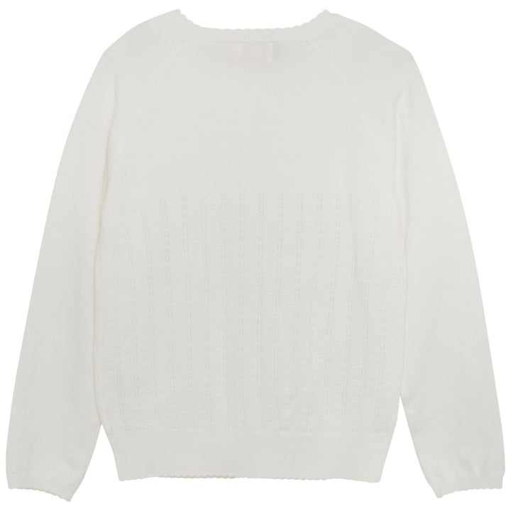 White Cardigan Pointelle