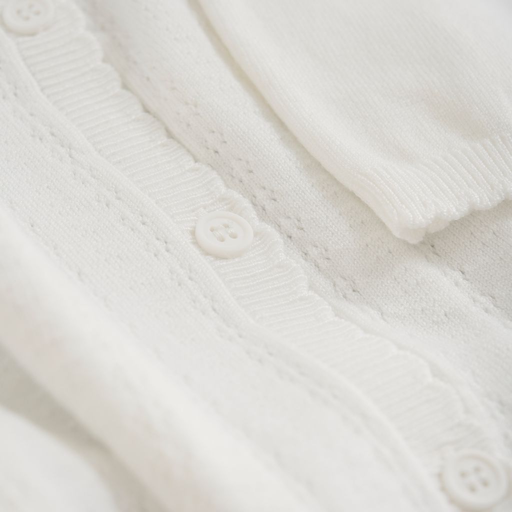 White Cardigan Pointelle