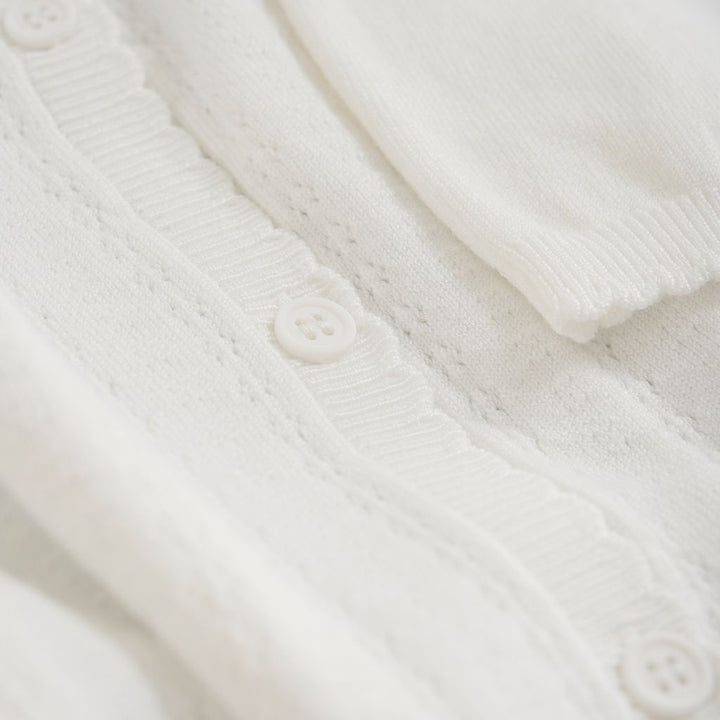 White Cardigan Pointelle