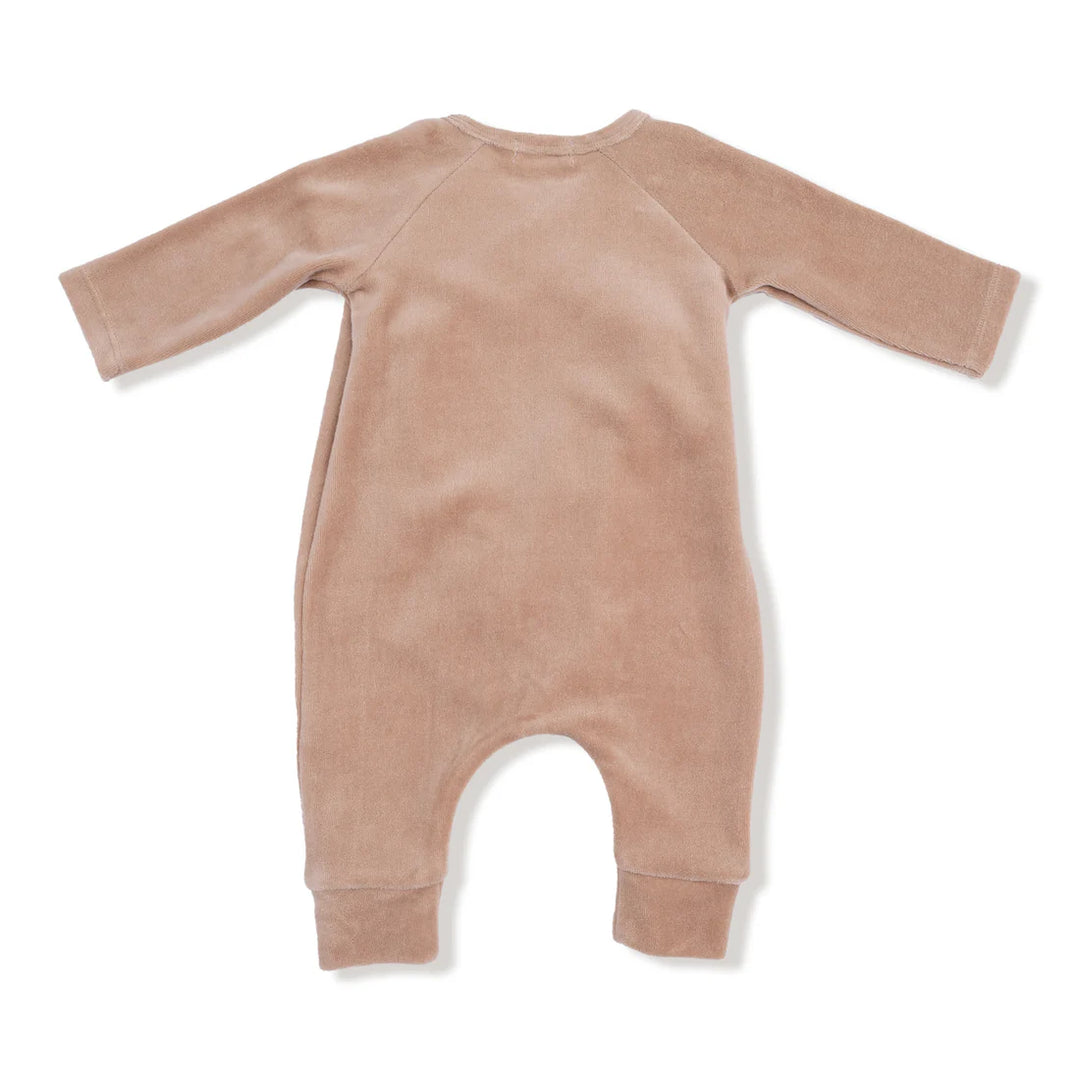Velour Teddy Bear Wrap Coverall