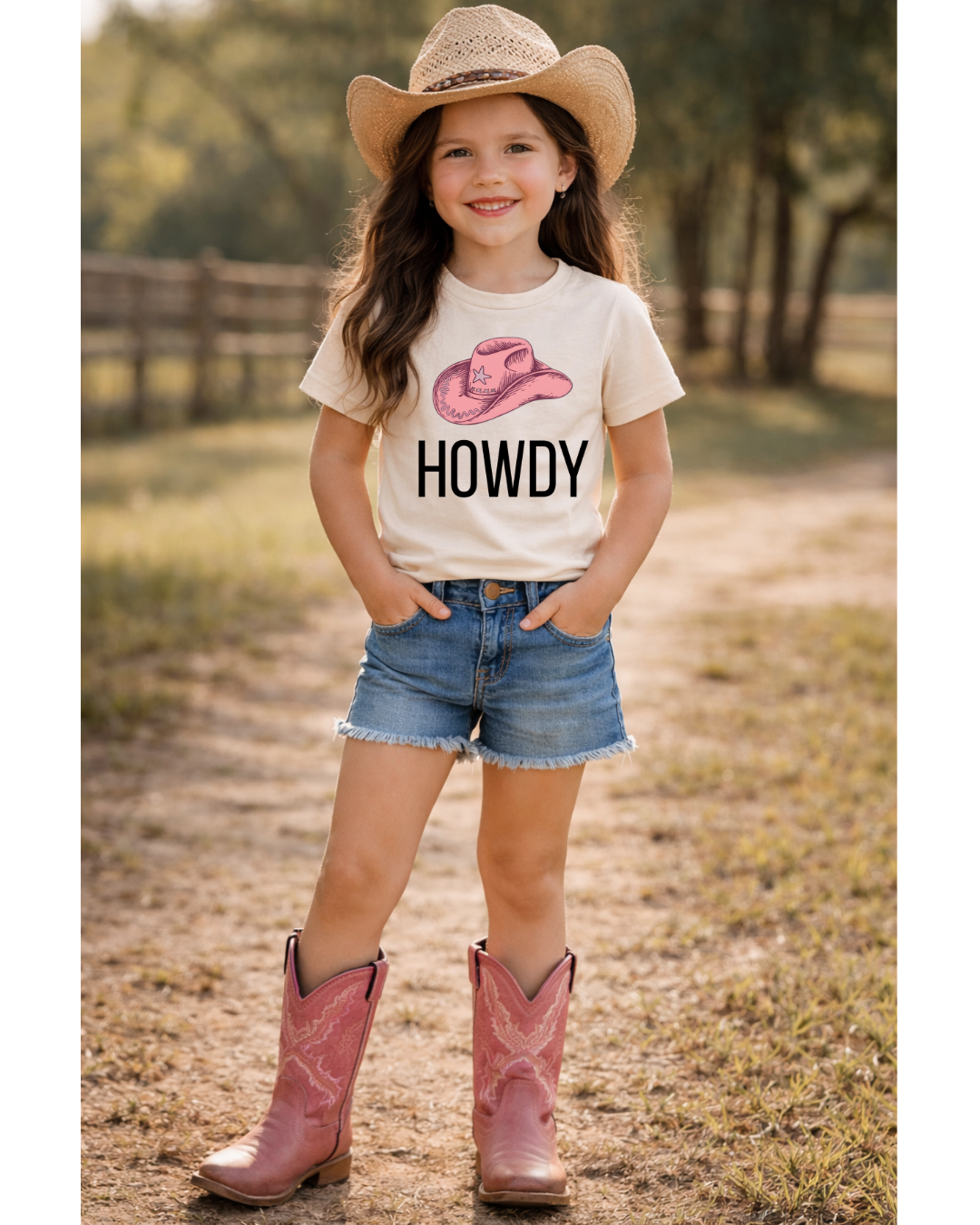 Howdy - Pink Hat Tee