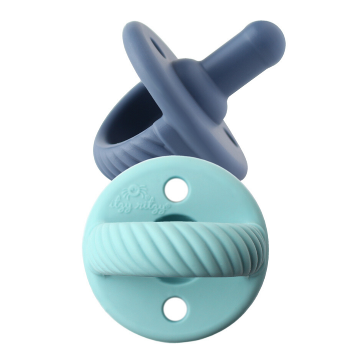 Sweetie Soother™ Pacifier Sets : Robin's Egg Blue + Navy Cables