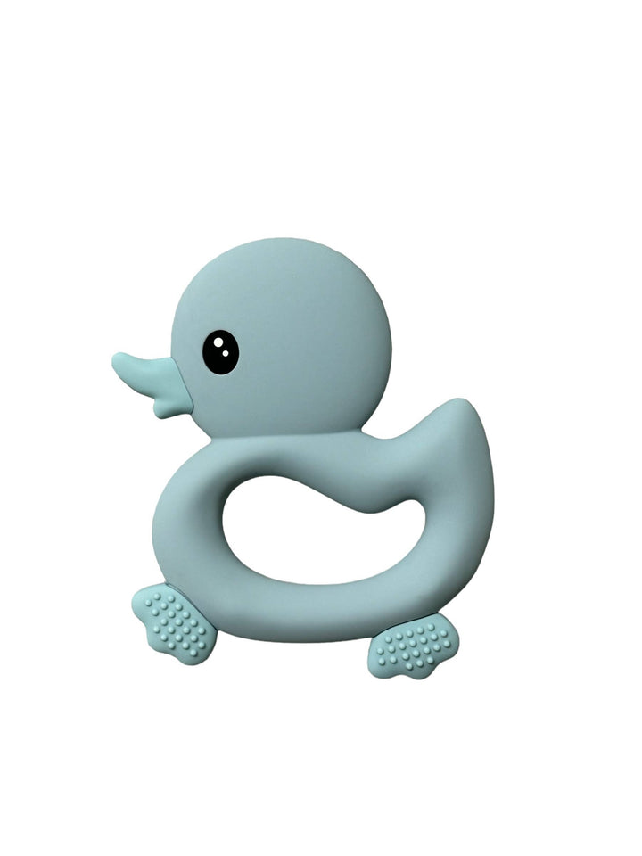 BPA Free Silicone Ducky Teether: Baby Blue
