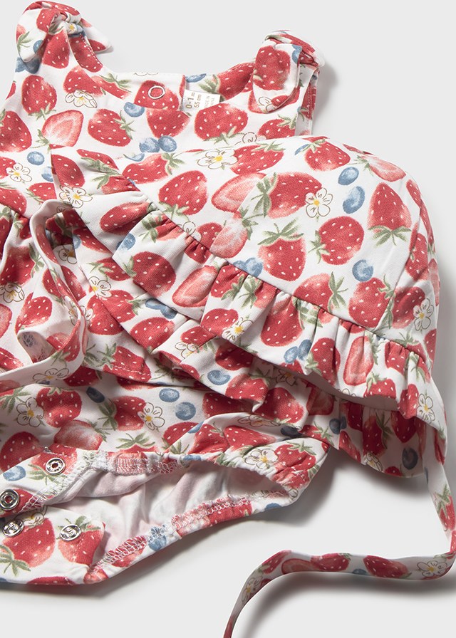 Strawberry onesie with hat