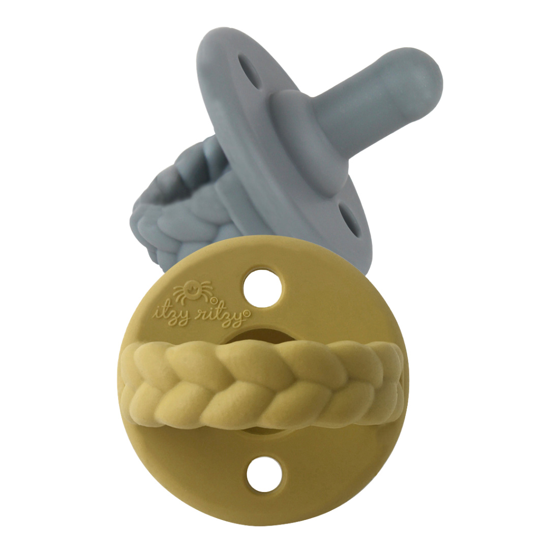 Sweetie Soother™ Pacifier Sets : Robin's Egg Blue + Navy Cables
