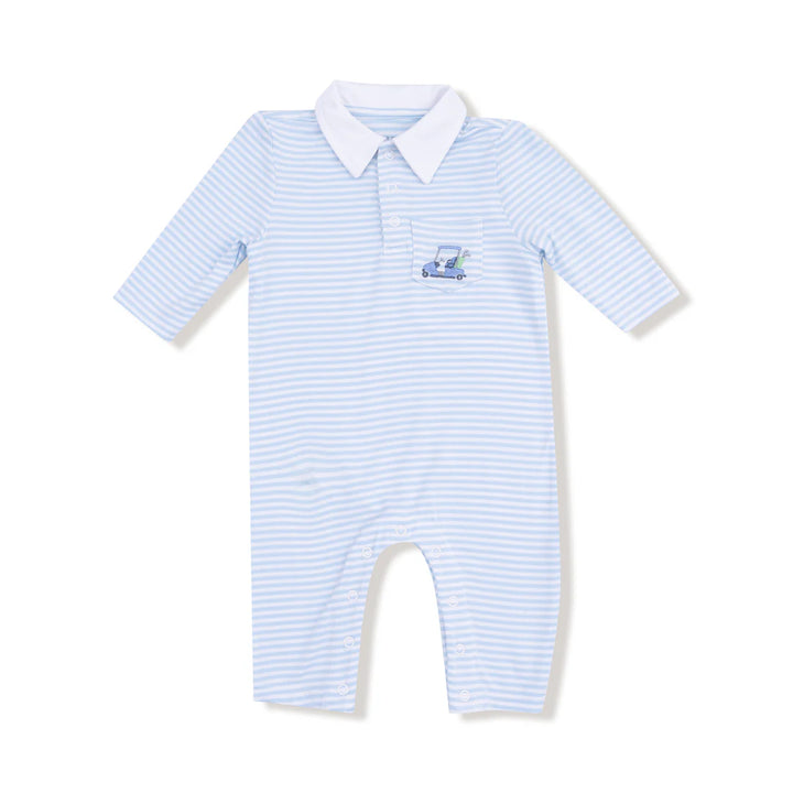Baby Golf Carts Polo Romper - Blue